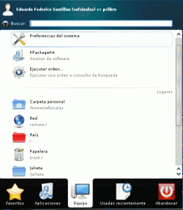 Menu KDE
4.3
