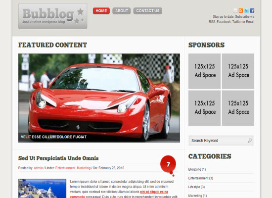 bubblog wordpress theme