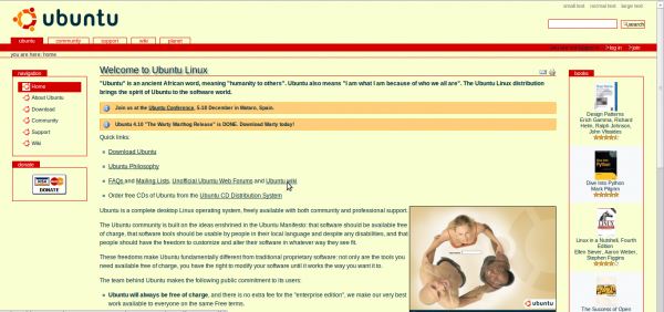 Ubuntu website
2004