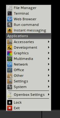 menu openbox con iconos